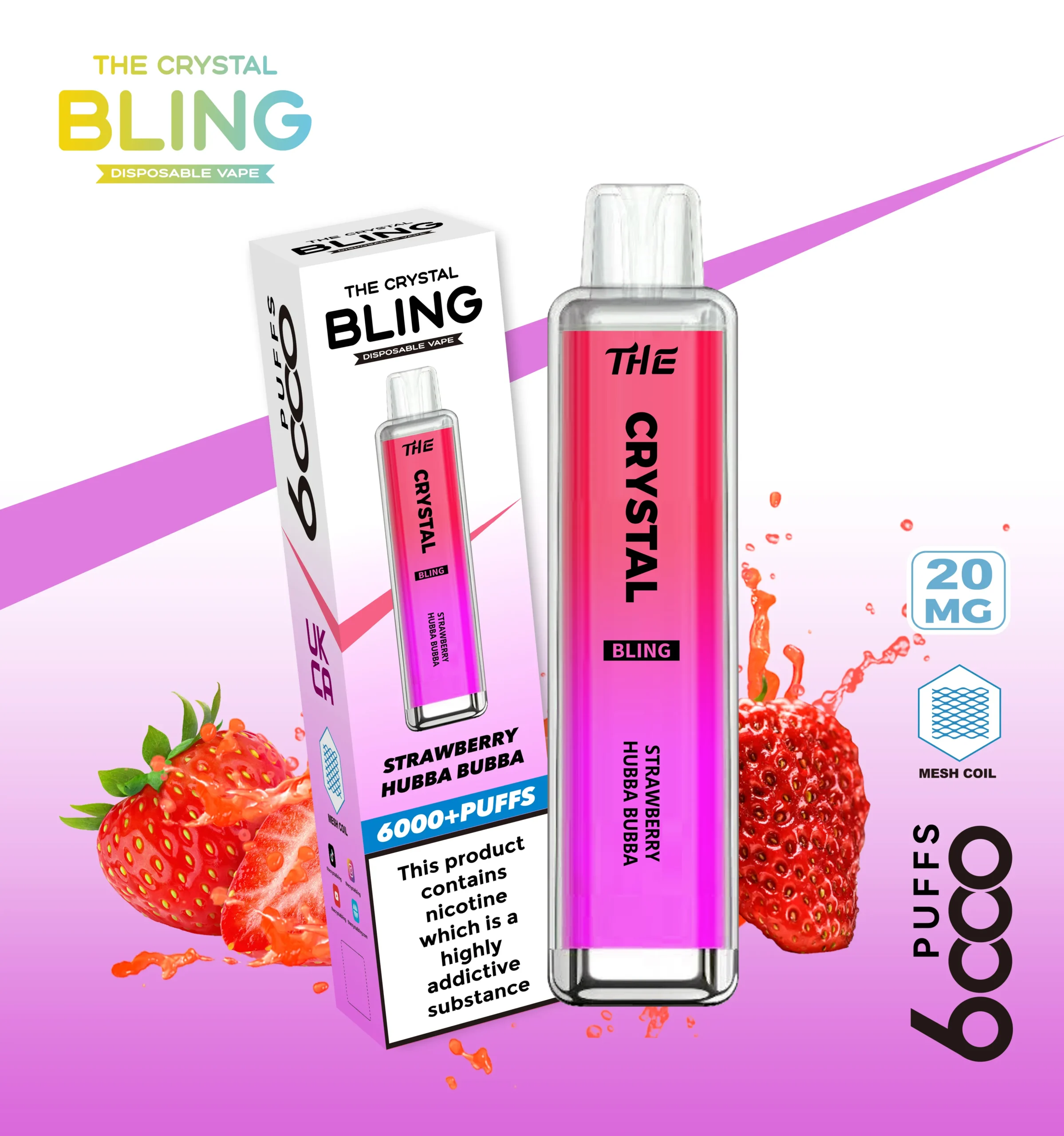 Crystal Bling disposable vape in strawberry flavor