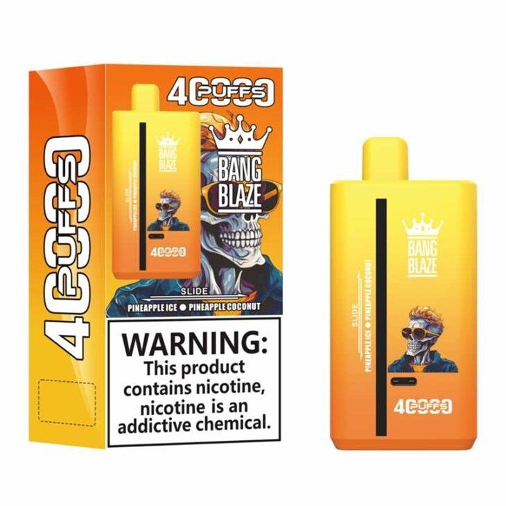 Widok od góry na Bang Blaze 40000 Puffs DUAL SMAK z dwoma smakami.