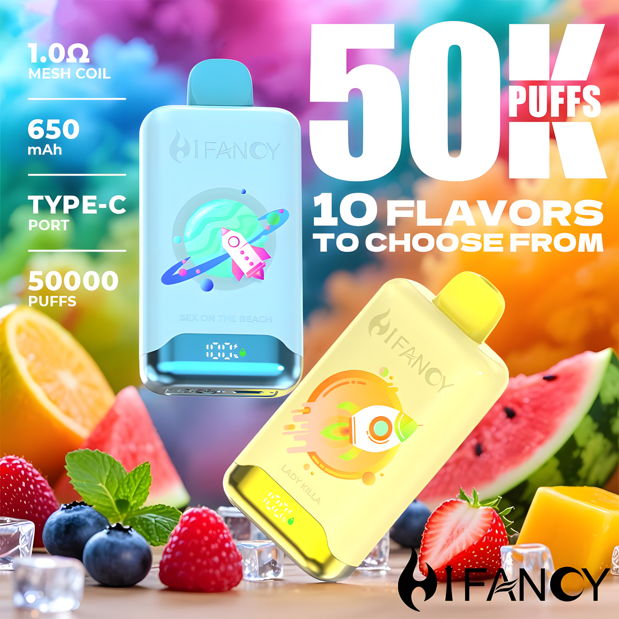 E-papieros jednorazowy HIFANCY SPACE 50000 PUFFS | Kosmiczny Gigant