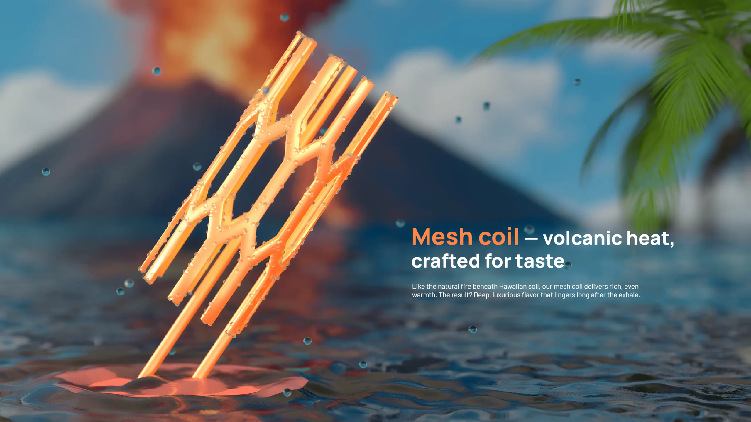 Innovative mesh coil for enhanced flavorful vaping experience.