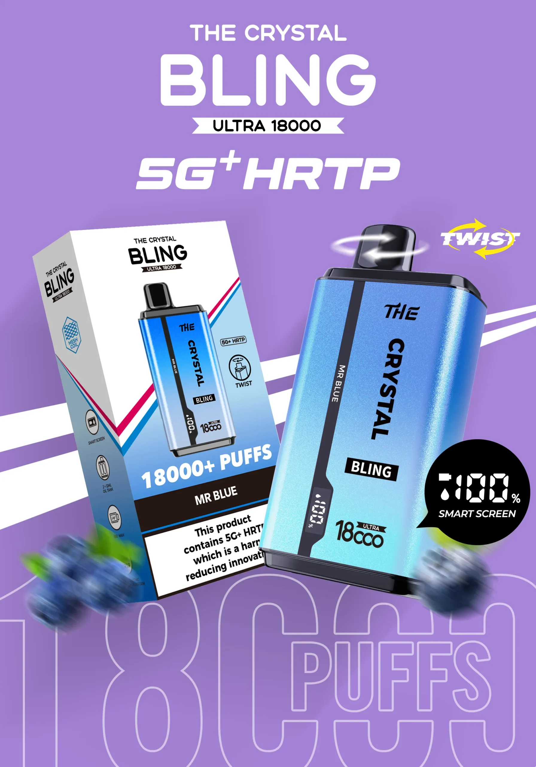 Crystal Bling vape device with packaging.