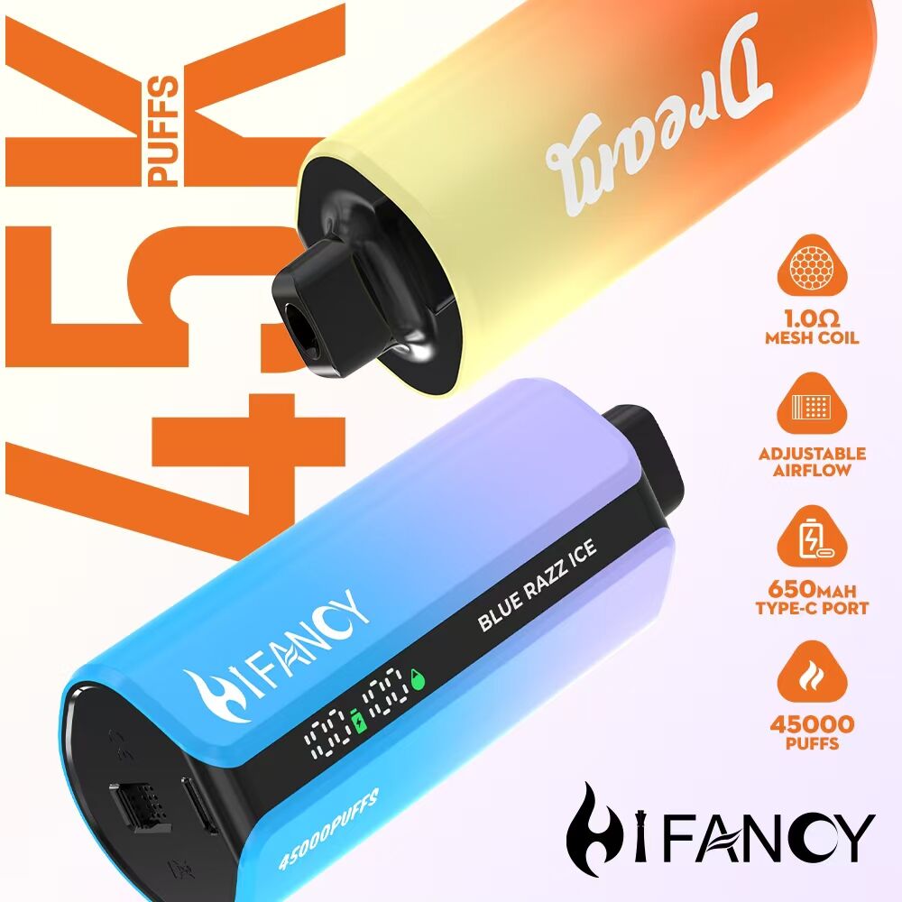 Colorful vape device with 45000 puffs capacity
